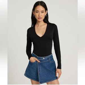 Express Black V-Neck Bodysuit